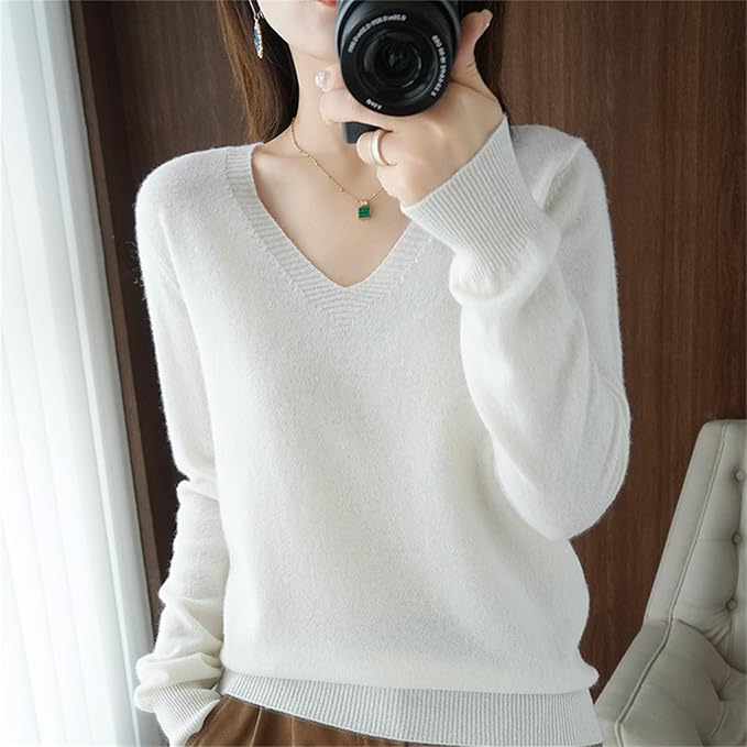 Merino Wool Cashmere Sweaters for Women 2025 Oversized Soft Sweater Long Sleeves Casual Loose Pullover Knitted Tops