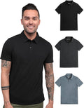 INTO THE AM Polo Shirts for Men - Slim Fit Short Sleeve Collared Shirt S - 4XL Fitted Collar Polos for Work