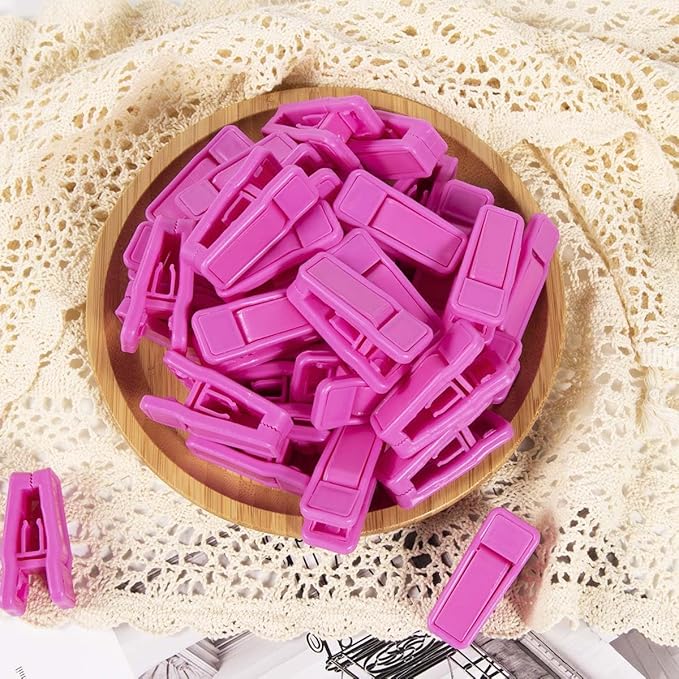 80 Pcs Plastic Baby Hanger Clips Slim-line Finger Clips Set for Clothes Hanger Velvet Hanger (Pink)