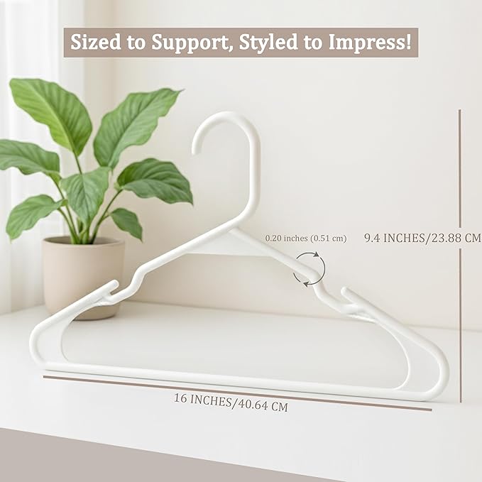 Utopia Home Plastic Hangers 30 Pack - Perfect Space Saving Clothes Hanger - Durable and Strong - Perfect Closet Organizers with Shoulder Grooves (White)