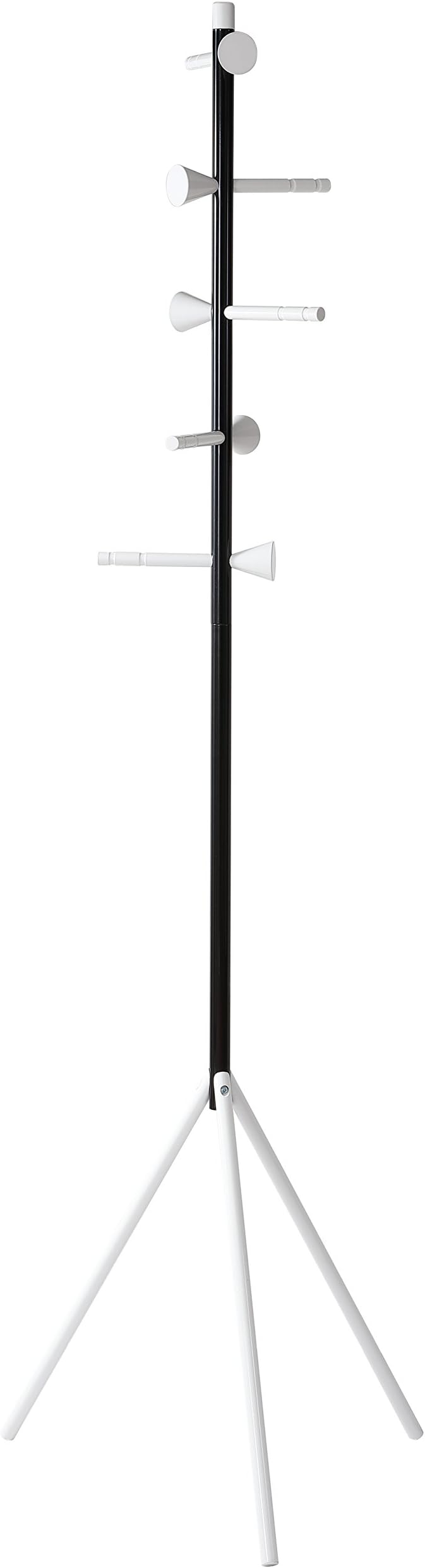 happimess HPM8001B Aiden 70.4" 5-Hook Metal Coat Rack , Iron Tube, Cast Iron, Aluminium , Modern, Contemporary , Bedroom, Closet, Foyer , 66lbs Weight Capacity , Black/White