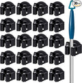 30 Pcs Magnetic Mop Broom Holder Movable Magnetic Broom Holder Rack, Anti Slip Wall Mounted Utility for Cleaning Tools, Garage, Kitchen, Laundry, Garden (Black)