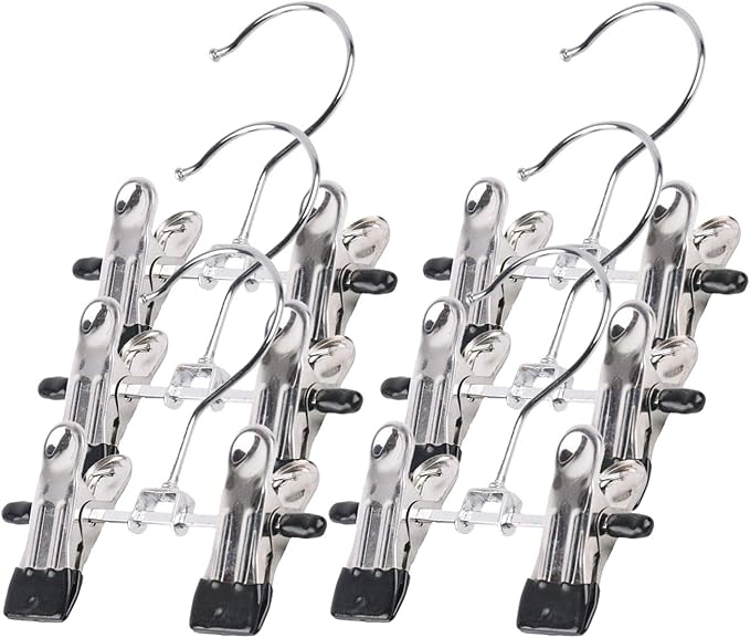 Double Adjustable Clips Boots Hangers,Space Saving Boots Socks Bags Hanging Clips Boot Holder Boot Organizer,Set of 6