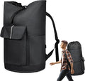 BeeGreen Black-Laundry-Bag-Backpack-Extra-Large-Heavy-Duty, 125L Portable Travel Laundry Backpack with Shoulder Straps & Extendable Clothes Hamper 3 Pockets for Dorm Apartment