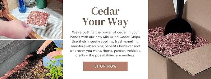 Woodlore – Kiln Dried Eastern Red Aromatic Cedar Chips Made in Wisconsin USA (9lbs)
