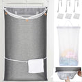 NiHome XXL Hanging Laundry Hamper Bag 39.4"x22.4" with Removable Delicates Bag, 2-in-1 Door Hamper with Dual Hooks, Wide Opening Laundry Bag for Dorm Bedroom Bathroom(Use Together or Separately)