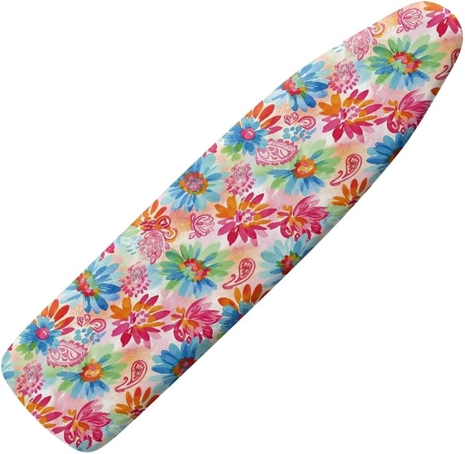 Paisley Floral Standard Ironing Board Cover Heat Reflective Ironing Mat for Table Top Non-Slip Ironing Board Covers Home Decor