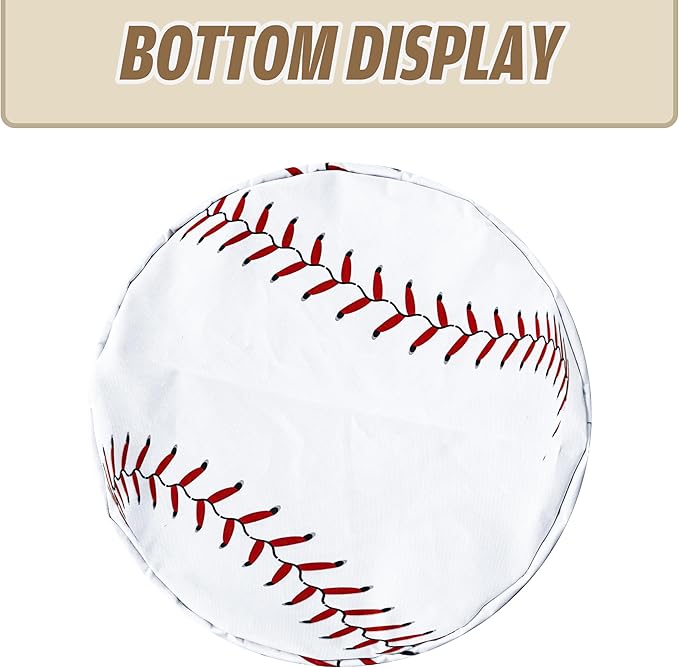 Baseball Texture Pattern Laundry Basket Ball Foldable Oxford Cloth Funny Tote Bag Laundry Hamper Clothes Storage Bucket Toy Organizer For Bathroom/Laundry Storage/Bedroom 18.9x16.5 Inch