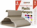 Plastic Clothes Hangers – Heavy Duty Hanger Set, for Organizing Clothes, Dresses, and Coat, Holds Up to 5 lbs, Space-Saving Hangers with Non-Slip Shoulder Grooves, Pack of 5, Ivory