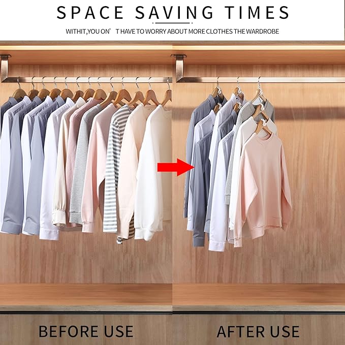 Clothes Closet Hook Hanger Space Saving Hangers Hooks Cascading Plastic Saver Organizer (100PCS, White)