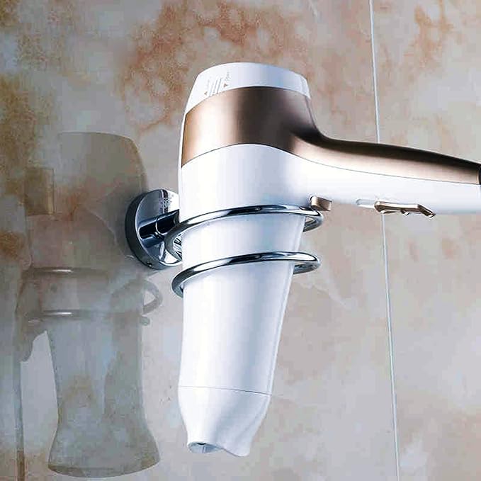 Hair Dryer Holder Stainless Steel Chromed (Silver)