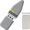 Ironing Board Cover and Pad 18"x54" Extra Thick Natural Cotton, Scorch and Stain Resistant Iron Board Cover, Extra Large Iron Board Cover with Fasteners Heavy Duty Heatproof Elastic Edge Gray