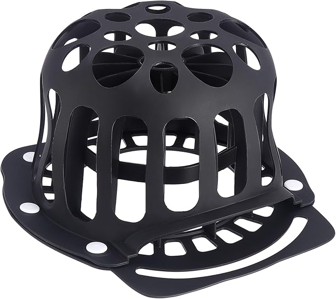 OCR Silicone Hat Washer Cage for Baseball Caps - Gentle Washing, Durable & Reusable Hat Cleaner for Flat & Curved Hats, Fits Most Sizes, Easy-to-Use Washing Machine Tool (Black)