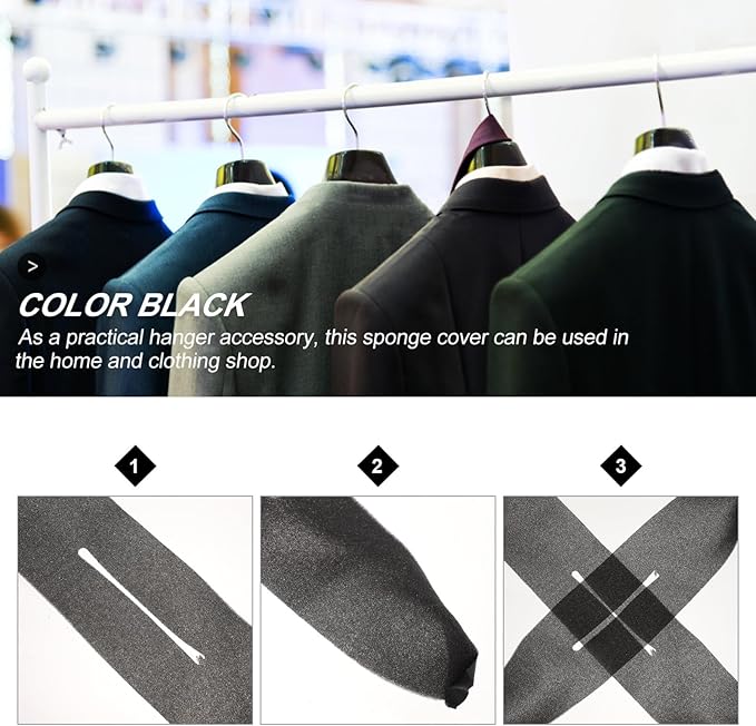 ABOOFAN 20Pcs Foam Hanger Covers Non-Slip Sponge Sleeve Protectors for Clothes Wire Hangers Prevent Slipping and Scratching