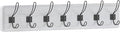 HBCY Creations Whitewash Solid Wood Wall Mounted Coat Rack with Shelf, 7 Hooks, 34" Long - Kitchen, Mudroom, Entryway, Bathroom - Includes Mounting Hardware, Coat Hanger, Dog Leash Hooks, Towel Rack