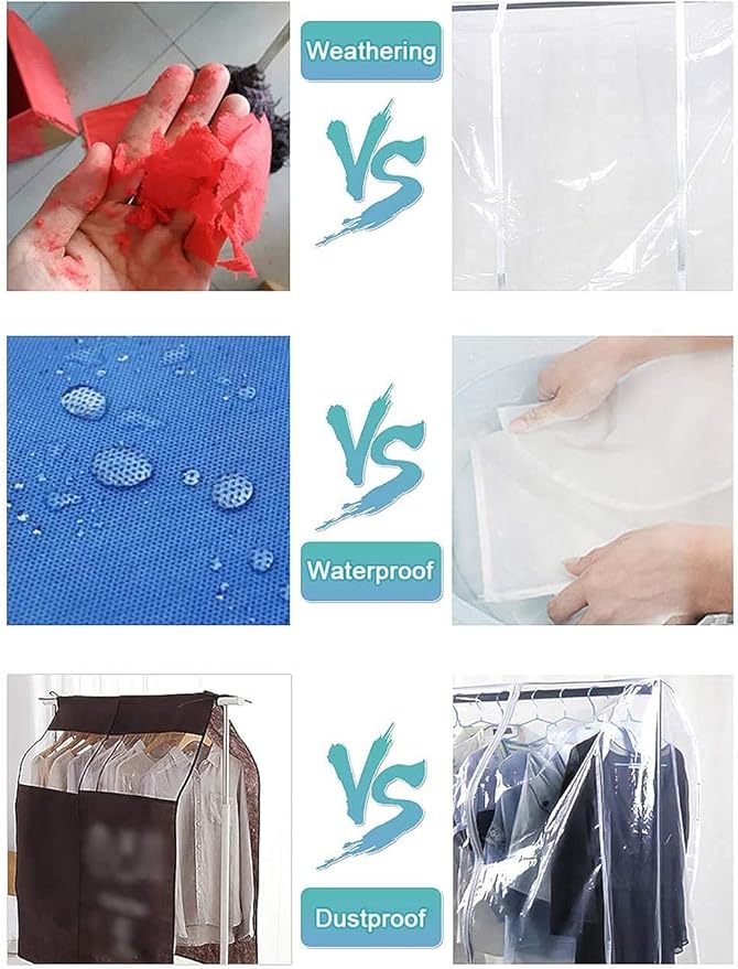 Garment Rack Cover 5 Ft with Strong Zipper Protective Rail Cover 47" X 20" X 59" (120 X 50 X 150 cm)-Only Cover