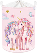 Clastyle Cute Unicorn Laundry Basket Cloud Kids Clothes Book Storage Basket Gift Toy Box for Bedroom Decor,Hearts,36x45 cm