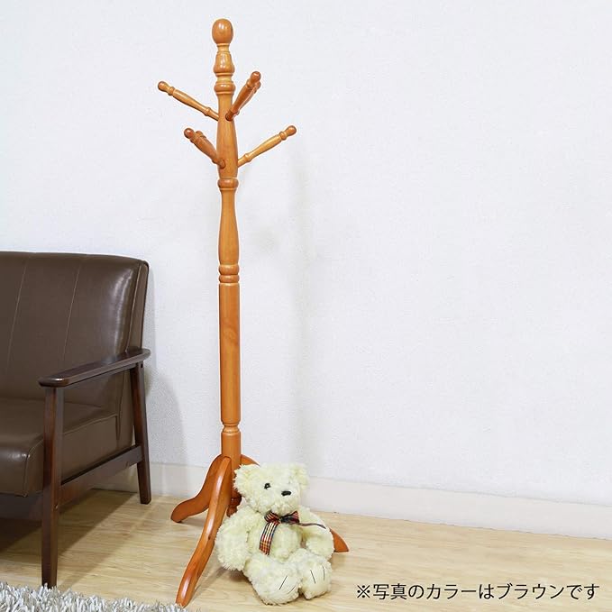 No Double Trade Antique Coat Hangers, Natural Wood, Height 183 cm