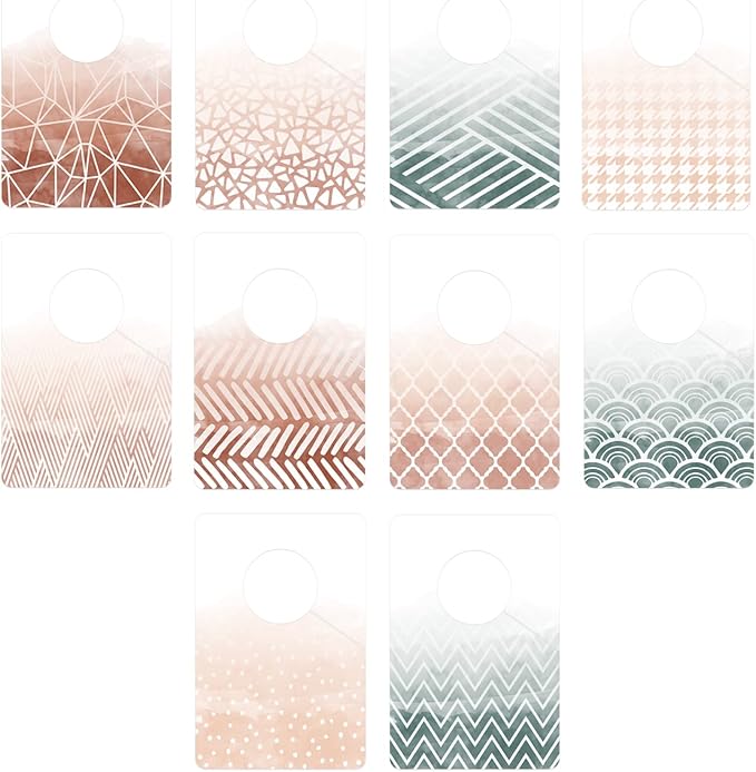Write On Watercolor Ombre Clothing Dividers / 10 Patterned Double Sided Closet Separators / 4" x 6" DIY Clothing Rack Dividers / 10 Geometric Designs/Made In The USA