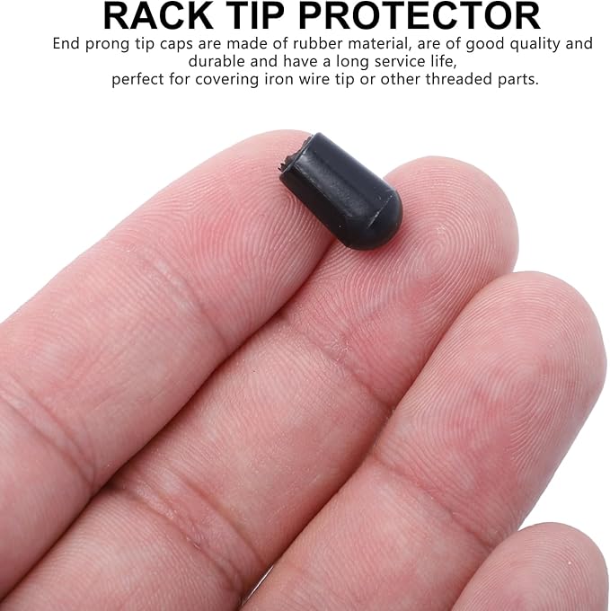 200pcs Round Rubber Sleeve Shelf Prong Accessory Hanging Hook Tip Covers Wire Metal Tubing Rubber Cover Wire Hangers Rack Tip Screw Case PVC