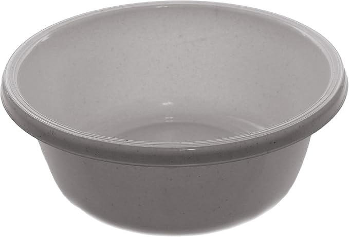 Ybm Home Round Plastic Wash Basin (1148 11.25", White with Dots)