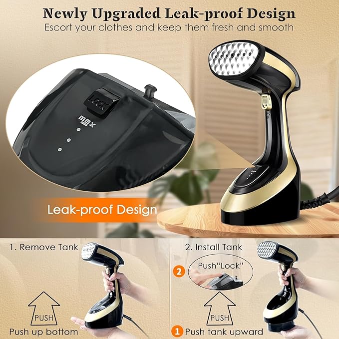 Handheld Garment Steamer for Clothes 1800W: Birthday Gifts for Women Men, Upgraded Leak-proof Design, Strong Penetrating Steam, Wrinkle Remover - Portable Steamer Gifts for Women