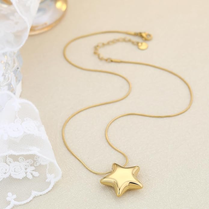 Chunky Gold Necklace for Women Gold Evil Eye Cowboy Pendant Necklace Dainty Paperclip Chain Vintage Luck Amulet Choker Necklaces Celestial Jewelry Gift