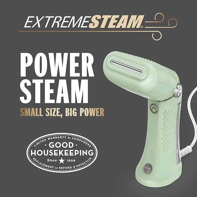 Conair Handheld Garment Steamer for Clothes, Turbo ExtremeSteam 1875W, Portable & Power Steam Handheld Travel Garment Steamer for Clothes with Dual Voltage for Worldwide Use