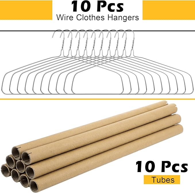 10 Sets Heavy Duty 18" Drapery Hangers with Strong 10.5 Gauge Alloy Steel Wire for Heavy Items