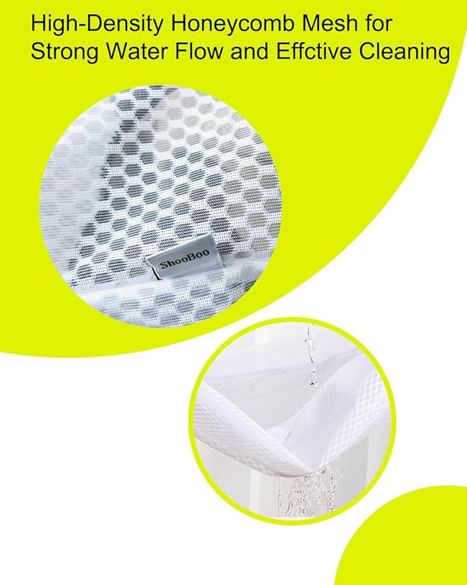 Shoe Washing Machine Bag,3 Pack Laundry Shoe Bag for Washer and Dryer,Mesh Laundry Bags with Zipper for Sneakers,Trainers,Socks,Bras,Delicates,and Toys