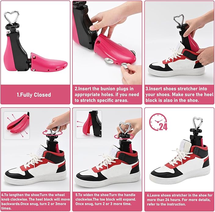 Shoe Stretcher Women Men, Boot Stretcher Wide Feet, 4-Way Shoe Widener & Expander for Stretch Length & Width