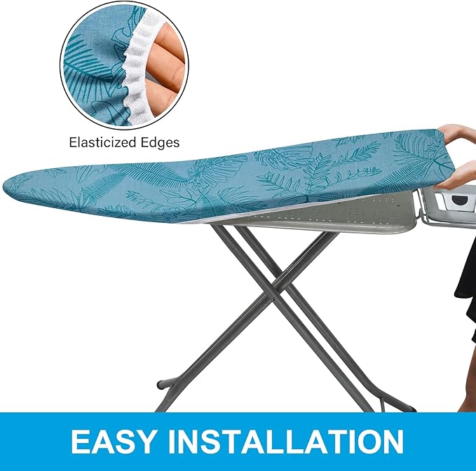 Ironing Board Cover for 18" x 49", Extra-Wide Pad with Elastic Edge, Thick Padding, Anti-Scorch, Bonus Mesh Cloth