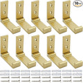 ZEYU Folding Coat Hooks, 10Pcs Wall Hooks for Hanging Coat Towel Hooks Hardware Heavy Duty Aluminum Alloy Headphone Holder No Rust Wall Mounted with Screws for Bags Fitness Equipment (10Pcs-Golden)