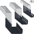Hotop 18pcs Rafter Hanger Heavy Duty Large S Hooks Rafter Hanger for Garage Ladder Bike Fence Storage Organizer Hooks S Shaped Hooks Hanging Hangers Hooks (Large, Medium, Small), Black