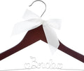Ella Celebration Bride to Be Wedding Dress Hanger Wooden and Wire Hangers for Gown (Mahogany Wood Silver Wire)