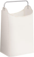 STORAGE MANIAC Large Laundry Hamper with Sturdy Metal Handle, Collapsible Laundry Basket, Freestanding Waterproof Clothes Hamper for Laundry Room, Bedroom, Dorm, Towels, Toys, White