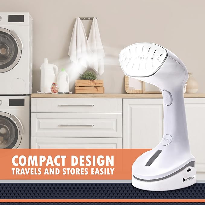 Newhouse 110-120V 1000-Watt Handheld Garment Steamer NHHS-001, Handheld Steam Cleaner for Clothes, Portable Steamer with Compact Design, ETL Certified for Hospitality and Residential Use