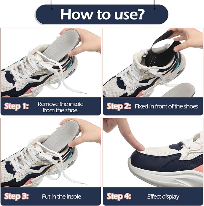 30 Pairs Anti Wrinkle Shoe Protectors Bulk Sneaker Protector for Shoes Toe Box Sneaker Boot Creasers Crease Stoppers