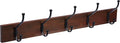 Amazon Basics Rectangular Farmhouse Wall-Mounted Coat Rack for Entryway and Bedroom, Storage Organizer, 5 Double Hooks, Light Walnut | Farmhouse, Rectangular
