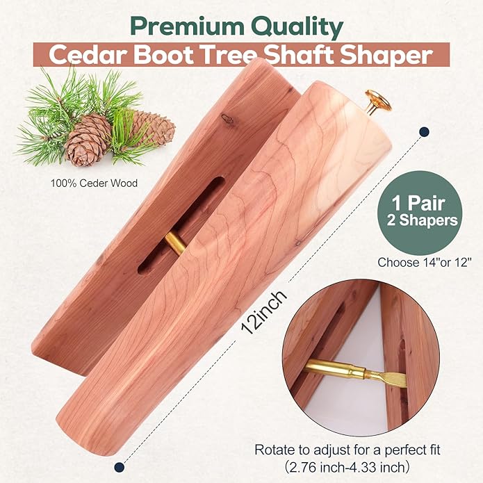 Cedar Boot Tree Shaft Shaper, Tall Boot Inserts Shape Holders,Cedar Cowboy Boots Tree for Men & Women