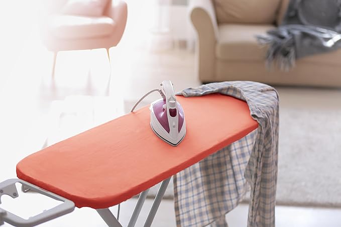 Encasa XO Ironing Board Cover and Pad 54"x15" - 4mm Felt Large Iron Board Cover with Padding - Heat Resistant, Stain-Safe Dye, Non Slip Elastic Bungee Cord Tightening Iron Table Cover Coral