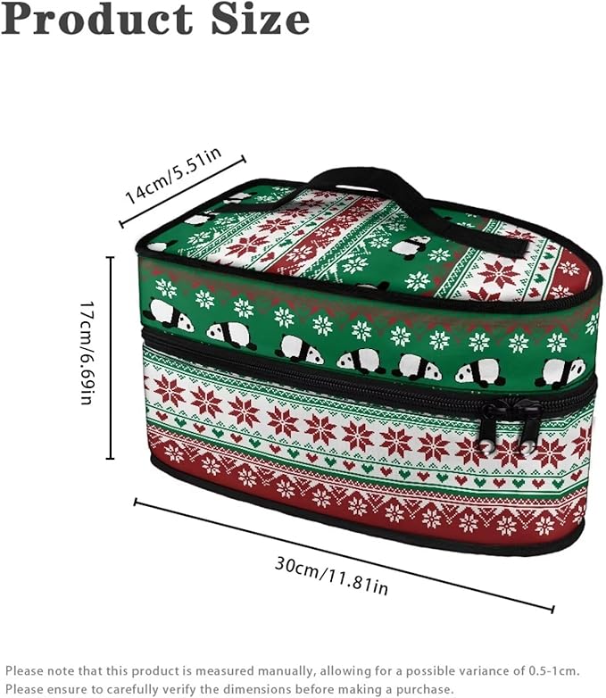Iron Storage Case Protective Carrying Bag Compatible with Most Iron Reusable Easy to Clean Steam Iron Storage Bag for Clothing Store, Christmas Snow Panda