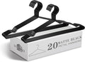 16.5" Heavy Duty Matte Black Metal Hangers 20 Pack, Wire Black Clothes Hangers for Coat Suit, Shirts, Dress, Pants，Camisole Wedding Dress (Black, 20Pack)