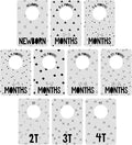 Canopy Street Gender Neutral Closet Baby Clothing Dividers/Modern Pattern Closet Organizers for Newborn to 4T Clothes / 4" x 6" Gray Nursery Wardrobe Dividers