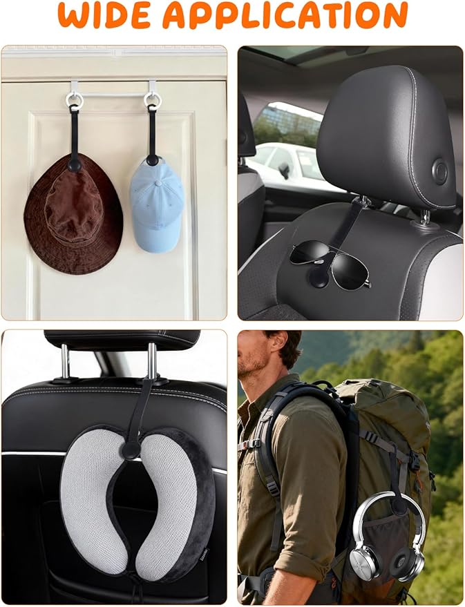 1 Pack Magnetic Cowboy Hat Clip for Car,Leather Magnet Hat Holder Organizer Hook,Car Headrest Magnetic Hat Hanger for Car,Truck,SUV,Vehicle