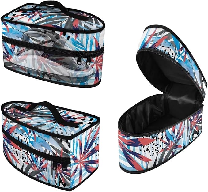 Tropical Flowers Iron Case Storage Universal for Most Iron Lightweight Colorful Steam Iron Storage Bag with Zipper Handle