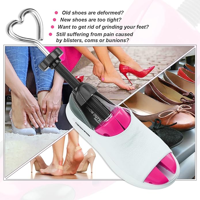 cyrico Shoe Stretcher Women 4-way Shoe Expander Widener Shoe Tree Shape for Wide Feet