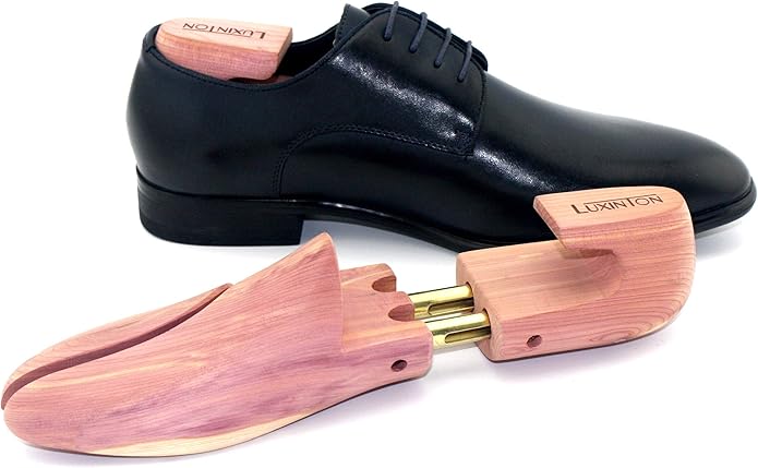 Cedar Shoe Tree Boot Keeper for Men Luka Adjustable Shoetree Twin Tube Wood Shoe Shape