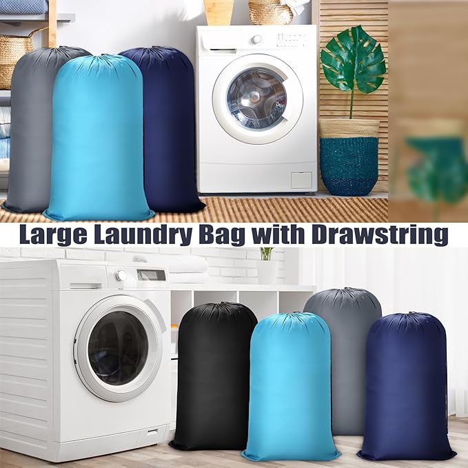 20 Pcs Laundry Bag Washable Travel Laundry Bags with Drawstring Lock Closure Large Heavy Duty for Camping Tent Blankets Dirty Clothes Yarn Fabric Storage, Multi Use(Mixed Color)