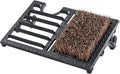 MyGift Boot Scrapers with Brushes Outdoor, Heavy Duty Cast Iron Shoe Cleaner Mat, Vintage Rustic Black Angled Boot Dirt Cleaner Brush, Perfect for Porch, Garage, and Farm